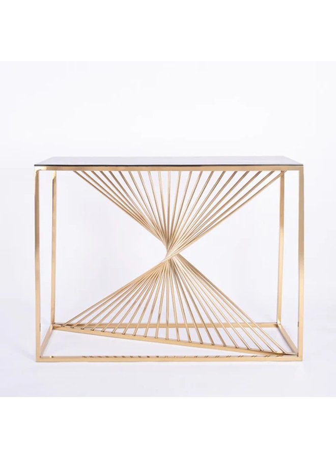 طاولة كونسول 120 × 40 سم من الفولاذ المقاوم للصدأ الذهبي